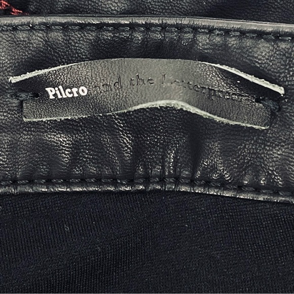 Anthropologie Pilcro Black Vegan Faux Leather Moto Jegging Pants 31” - Picture 6 of 11